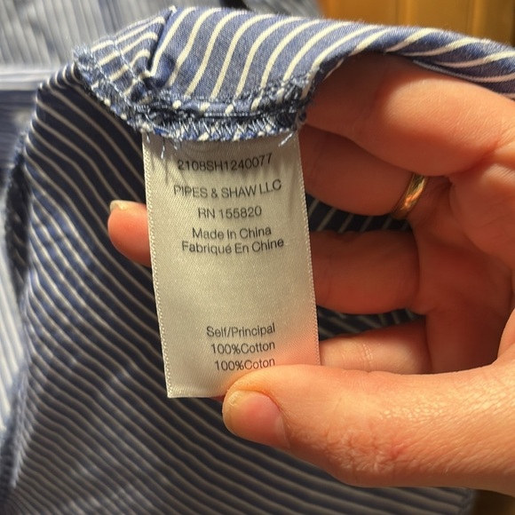 VERONICA BEARD Gilda stripe Asymetrical button down shirt - Picture 4 of 7